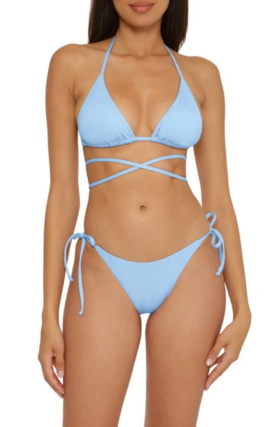Shop Becca Color Code Side Tie Bikini Bottoms In Blue