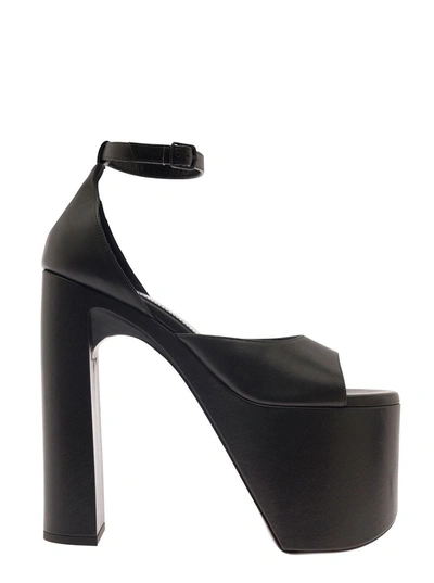 Shop Balenciaga Camden Black Sandals With Oversized Platform In Smooth Leather Woman