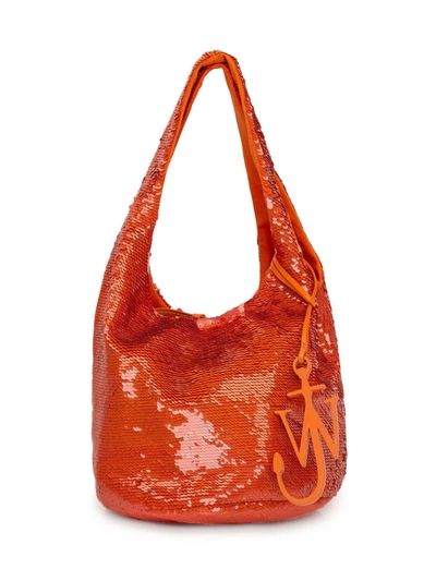 Shop Jw Anderson J.w. Anderson Sequin Mini Shopper Bag In Orange