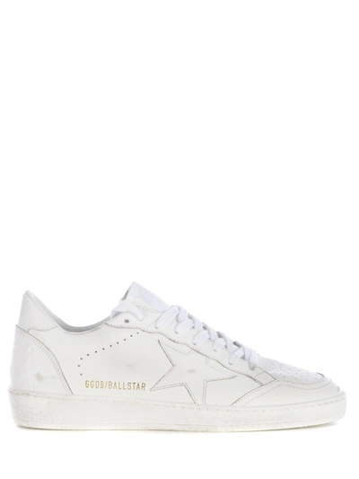 Shop Golden Goose Sneakers  Ball Star In Leather In Bianco