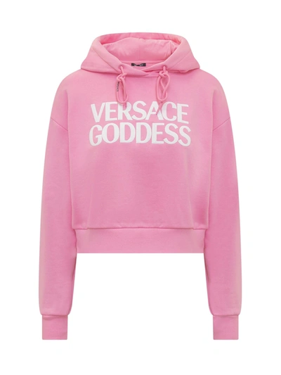 Shop Versace Goddess Hoodie In Pink Paradise