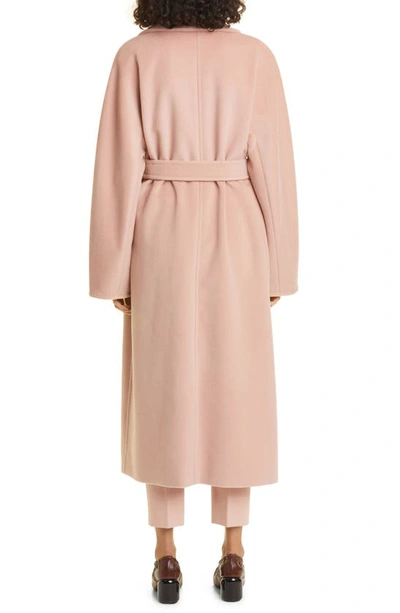Shop Max Mara Madame Double Breasted Wool & Cashmere Belted Coat In Pink