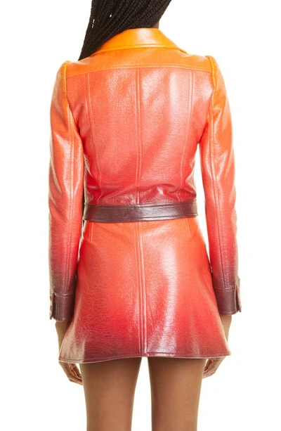 Shop Courrèges Ombré Sunset Vinyl Crop Jacket In Gradient Sunset