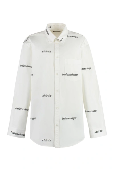 Shop Balenciaga Cotton Shirt In White
