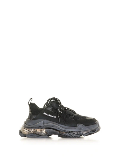 Shop Balenciaga Sneakers Triple S Clear Sole In Black