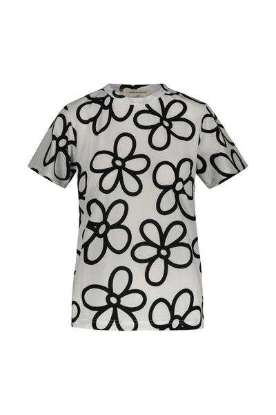 Shop Comme Des Garçons All-over Floral Print T-shirt In White