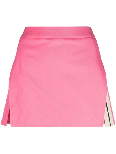 Shop Palm Angels Flamingo Pink Cotton Blend Miniskirt In Fuxia
