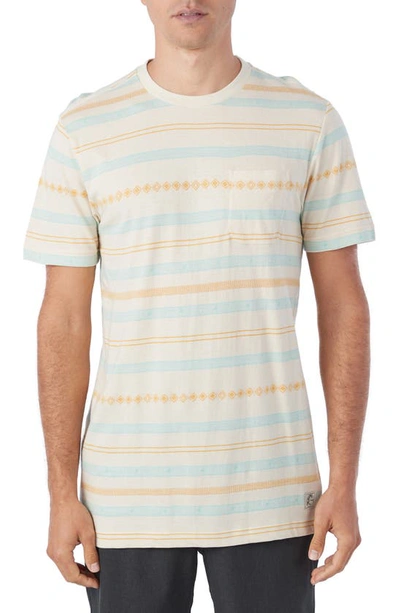 Shop O'neill Brockton Stripe Pocket T-shirt In Cream