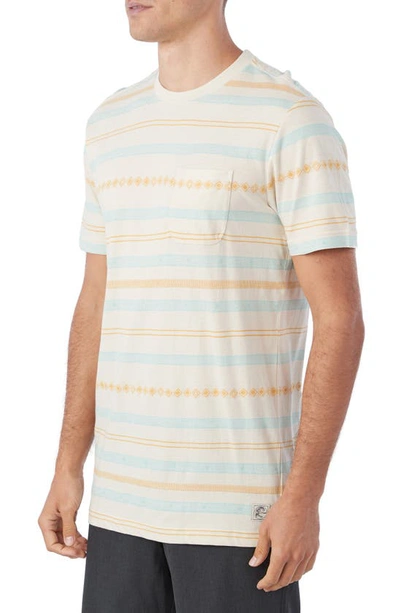 Shop O'neill Brockton Stripe Pocket T-shirt In Cream
