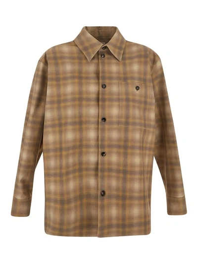 Shop Bottega Veneta Oversize Flannel-printed Leather Shirt In Default Title