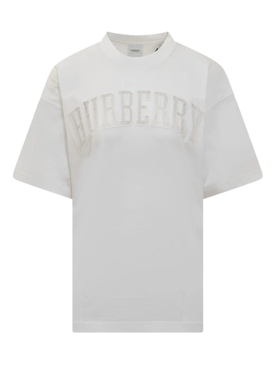 Shop Burberry Logo T-shirt In Optic White