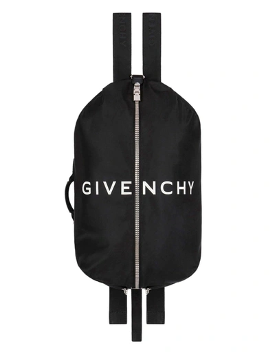 Shop Givenchy Black Nylon G-zip Backpack With Logo In Nero