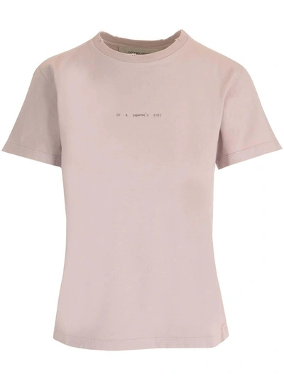 Shop Golden Goose Logo Printed Crewneck T-shirt In Pink