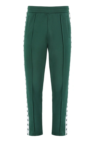 Shop Golden Goose Track-pants With Contrasting Side Stripes In Bright Green/ White