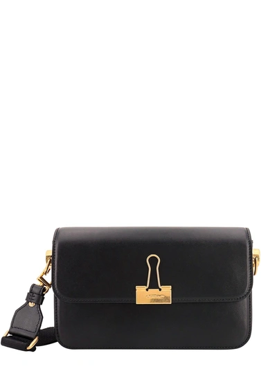 Shop Off-white Plain Binder Shoulder Bag In Black