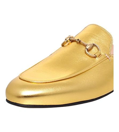 Shop Gucci Princeton Leather Slipper In Gold