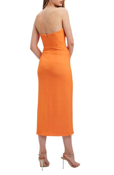Shop Bardot Brisa Strapless Cutout Dress In Orange Fizz