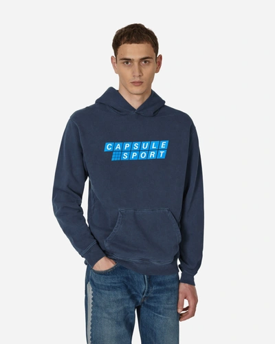 Shop Capsule Sport Hooded Sweatshirt Vintage Navy In Blue