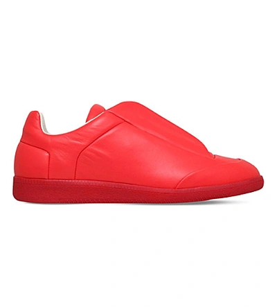Shop Maison Margiela Future Low-top Leather Trainers In Red