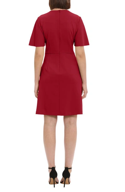 Shop Donna Morgan Flutter Sleeve Waist Tie Dress In Savvy Red