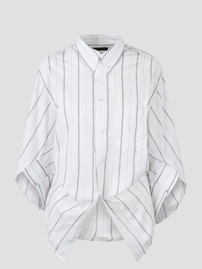 Shop Balenciaga Bb Corp Swing Twisted Shirt In White