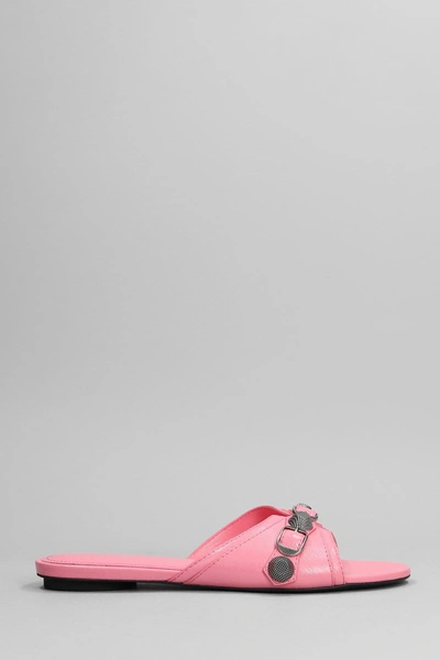 Shop Balenciaga Cagole Flats In Rose-pink Leather
