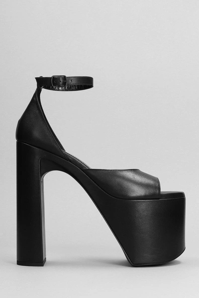 Shop Balenciaga Camden Sandals In Black Leather