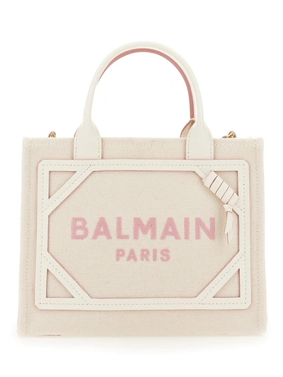 Shop Balmain B-army Small Shopper Bag In Beige
