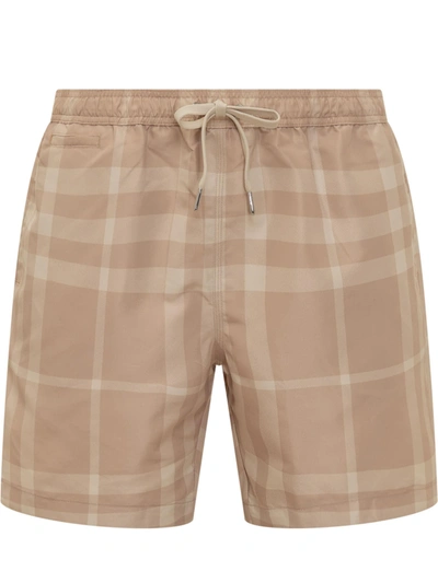 Shop Burberry Boxer Swimwear In Soft Fawn Ip Check