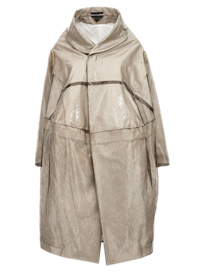 Shop Comme Des Garçons Oversize Texture Trench Coat In Gray