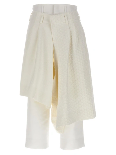 Shop Comme Des Garçons Multi Layer Bermuda Shorts In White