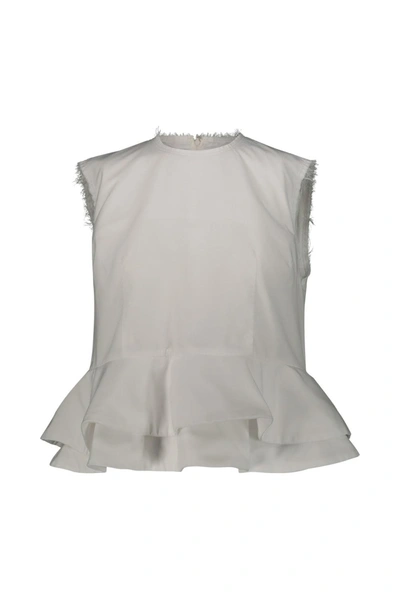 Shop Comme Des Garçons Sleeveless Top With Flounce In White