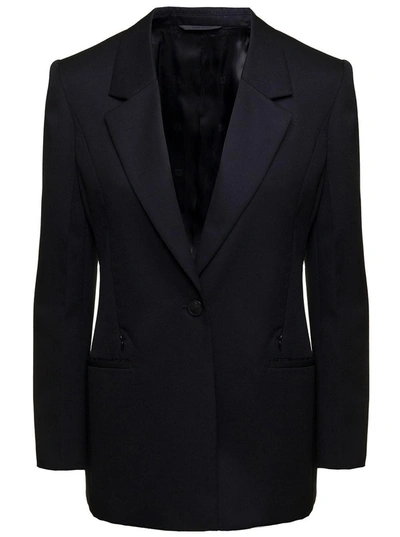 Shop Givenchy Black Single-breasted Jacket With Notched Revers In Wool And Mohair Woman