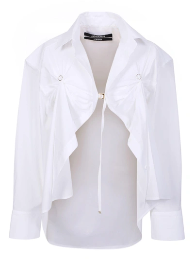 Shop Jacquemus La Chemise Amaro Shirt In White