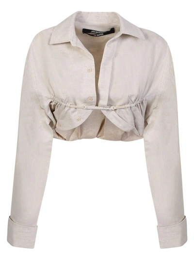 Shop Jacquemus La Chemise Machou Beige