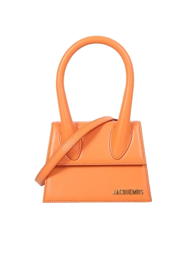Shop Jacquemus Le Chiquito Moyen Bag Orange In Pink
