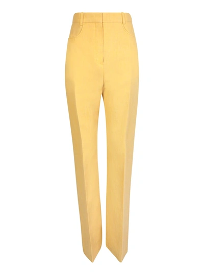 Shop Jacquemus Le Pantalon Sauge Trousers Yellow