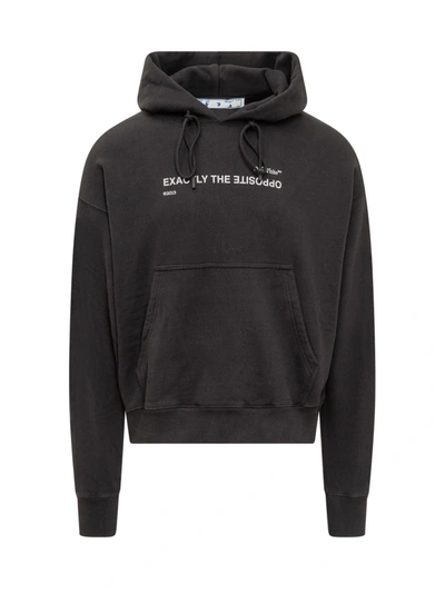 Off-white Slogan-print Drawstring Hoodie In Black Fuchsia