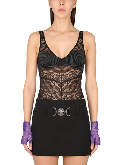 Shop Versace Lace Body. In Nero