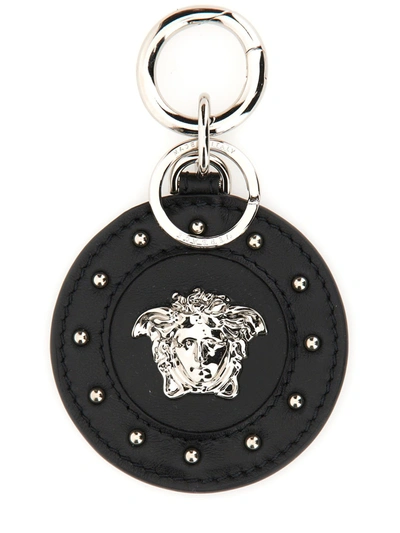 Shop Versace Repeat Keychain In Nero