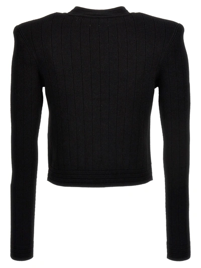 Shop Balmain Logo Cardigan Sweater, Cardigans Black