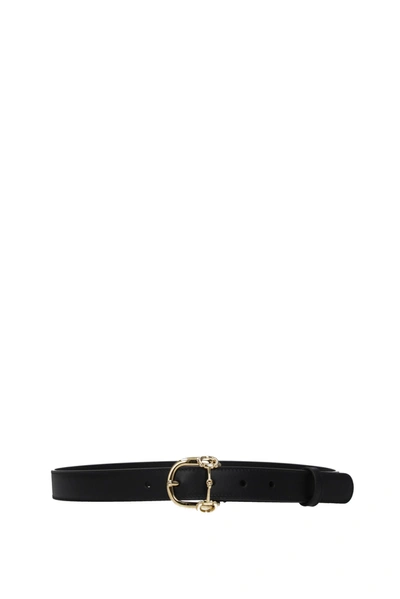 Shop Gucci Thin Belts Leather Black