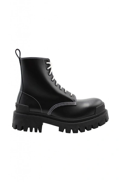 Shop Balenciaga Strike Lace-up Boots In Default Title