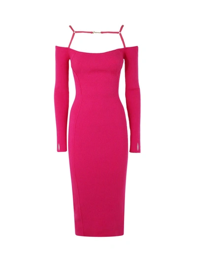 Shop Jacquemus La Robe Sierra Midi Dress In Pink