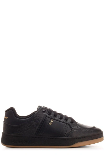 Shop Saint Laurent Sl/61 Lace-up Sneakers In Black