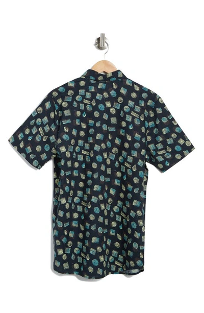Shop Volcom Warbler Regular Fit Cotton Button-up Shirt In Blk