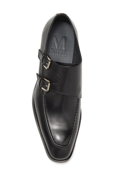 Shop Maison Forte Newport Double Monk Strap Shoe In Black