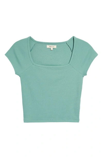 Shop Madewell Brightside Square Neck T-shirt In Trellis Teal