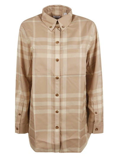 Shop Burberry Check Shirt In Soft Fawn Ip Chck