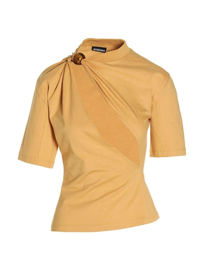 Shop Jacquemus Perola T-shirt In Yellow